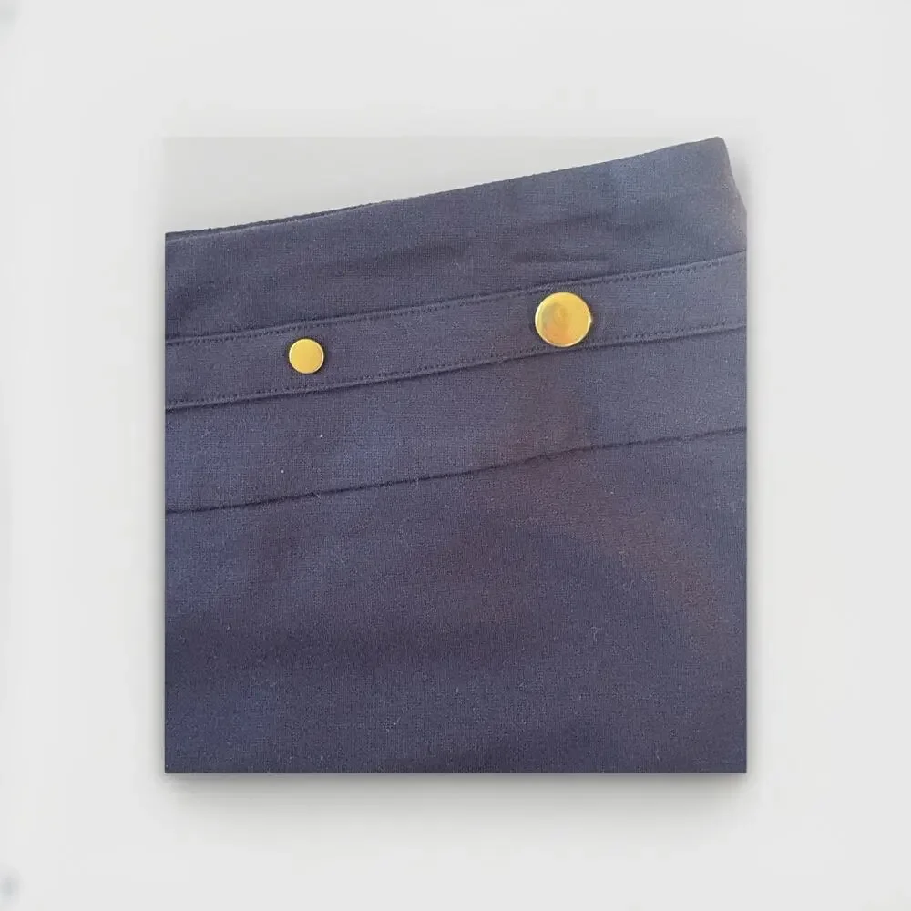 Navy Stretch Pencil Skirt Gold Bit Hardware Equestrian Chic Classic Prep Work XL